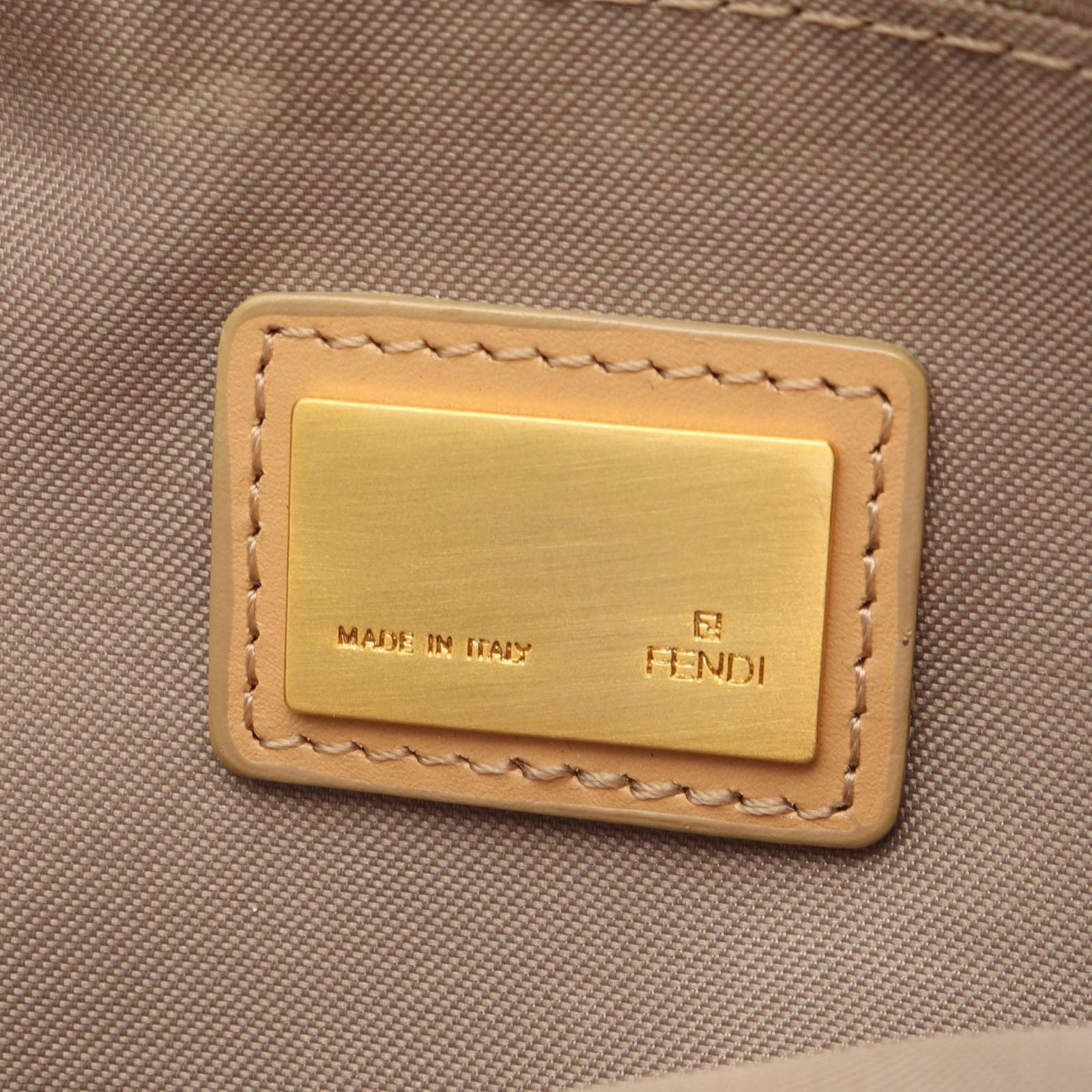 Fendi Tote Zucca Beige Canvas Leather Handbag — view 4