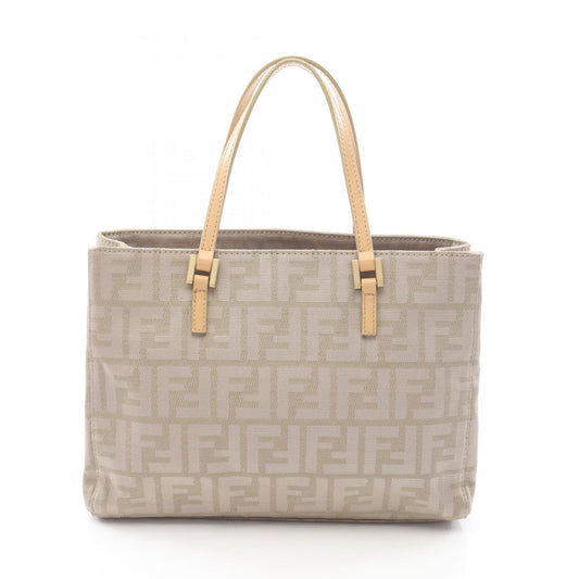 Fendi Tote Zucca Beige Canvas Leather Handbag