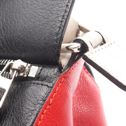 Loewe Handbag Puzzle Bag 2-Way White Red Black Leather — view 5