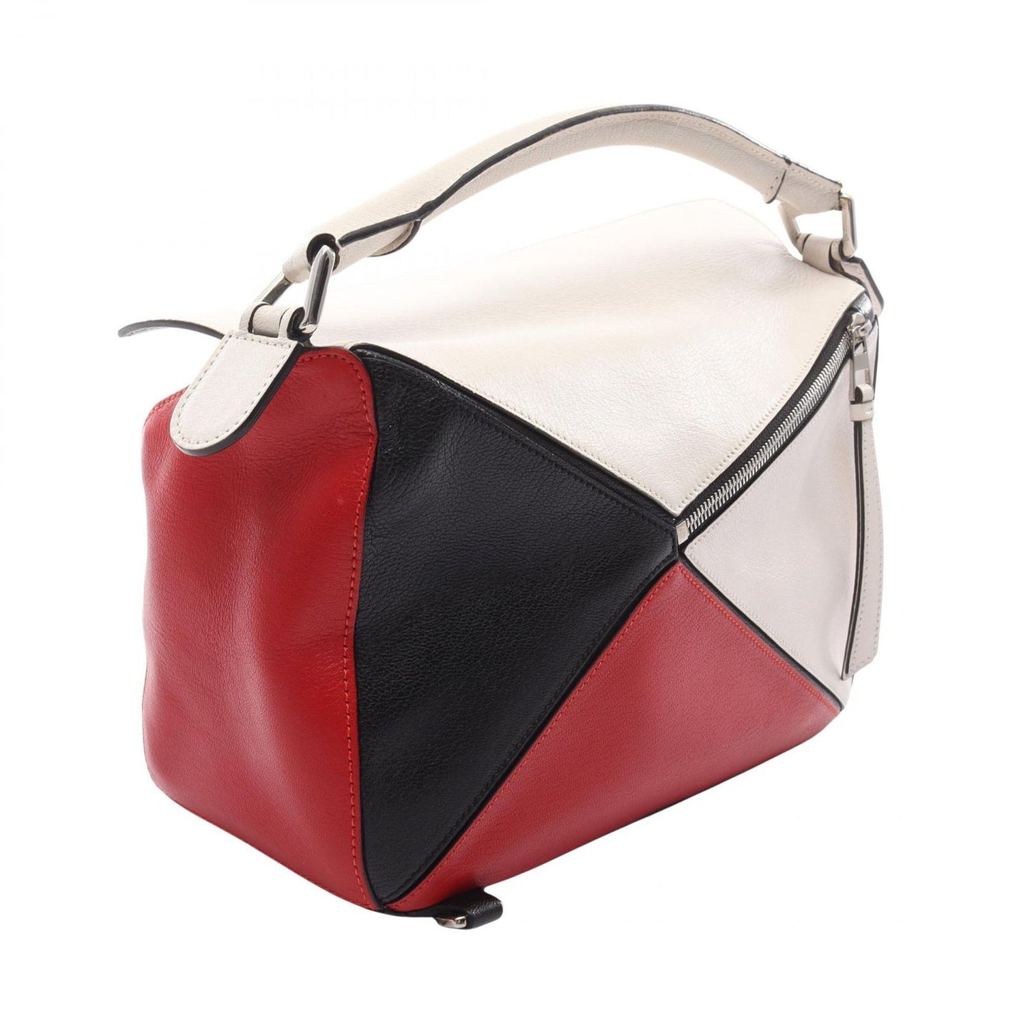 Loewe Handbag Puzzle Bag 2-Way White Red Black Leather — view 2