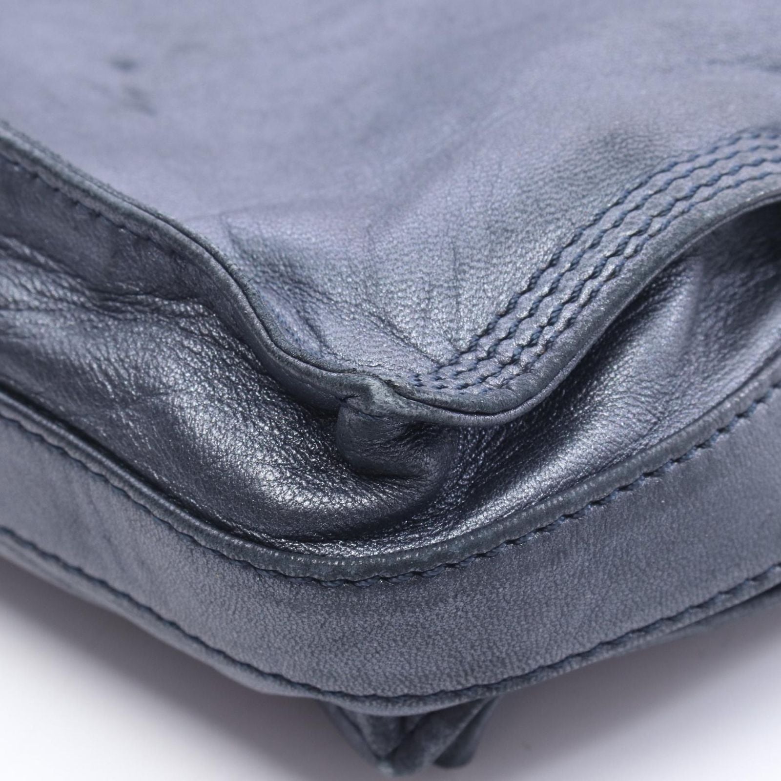 Loewe Shoulder Bag Anagram Navy Leather — view 7