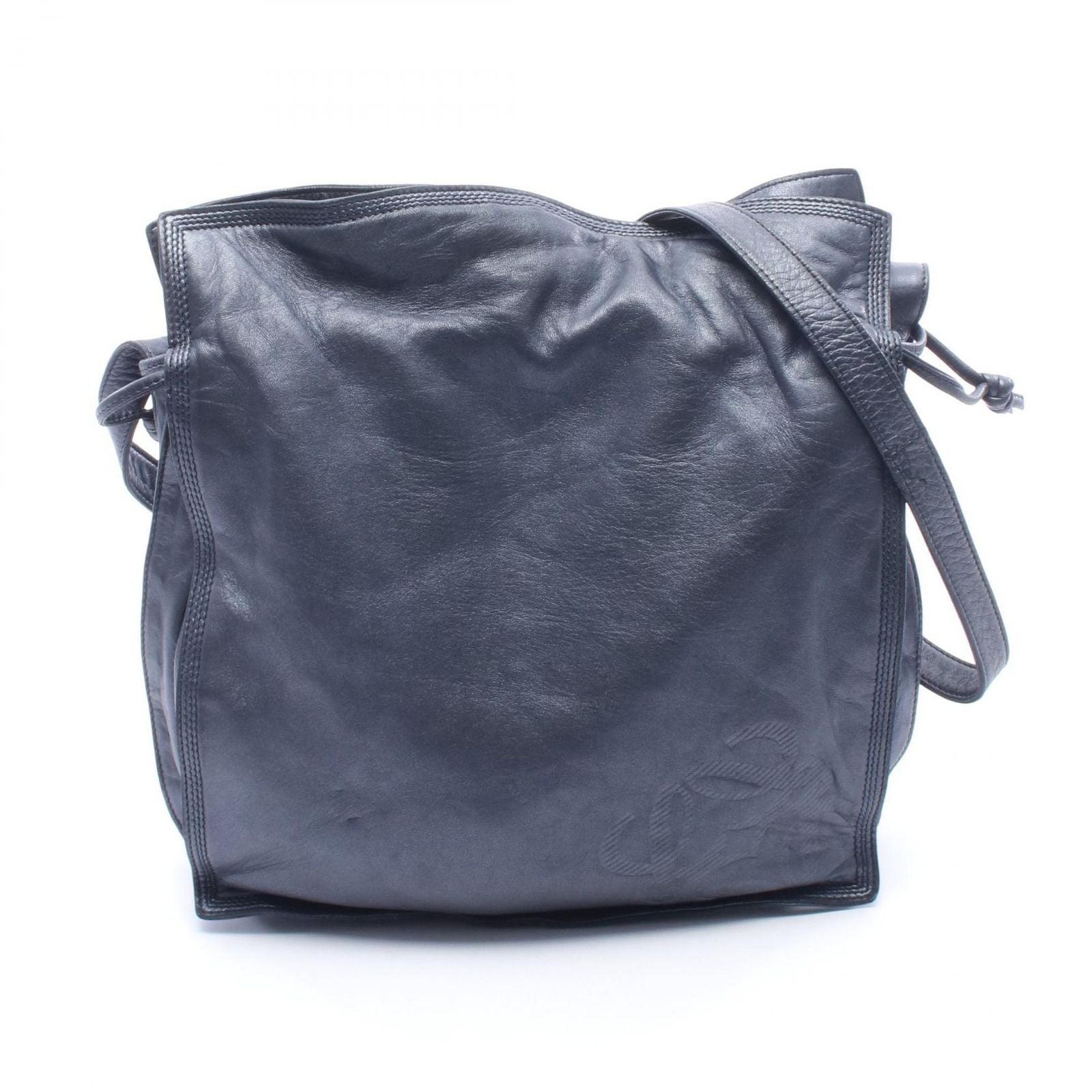 Loewe Shoulder Bag Anagram Navy Leather