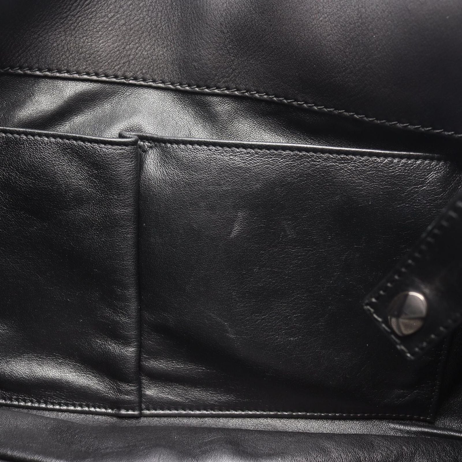 Dior Shoulder Bag Cannage with Lace Pocket Black Leather 2-Way — view 7