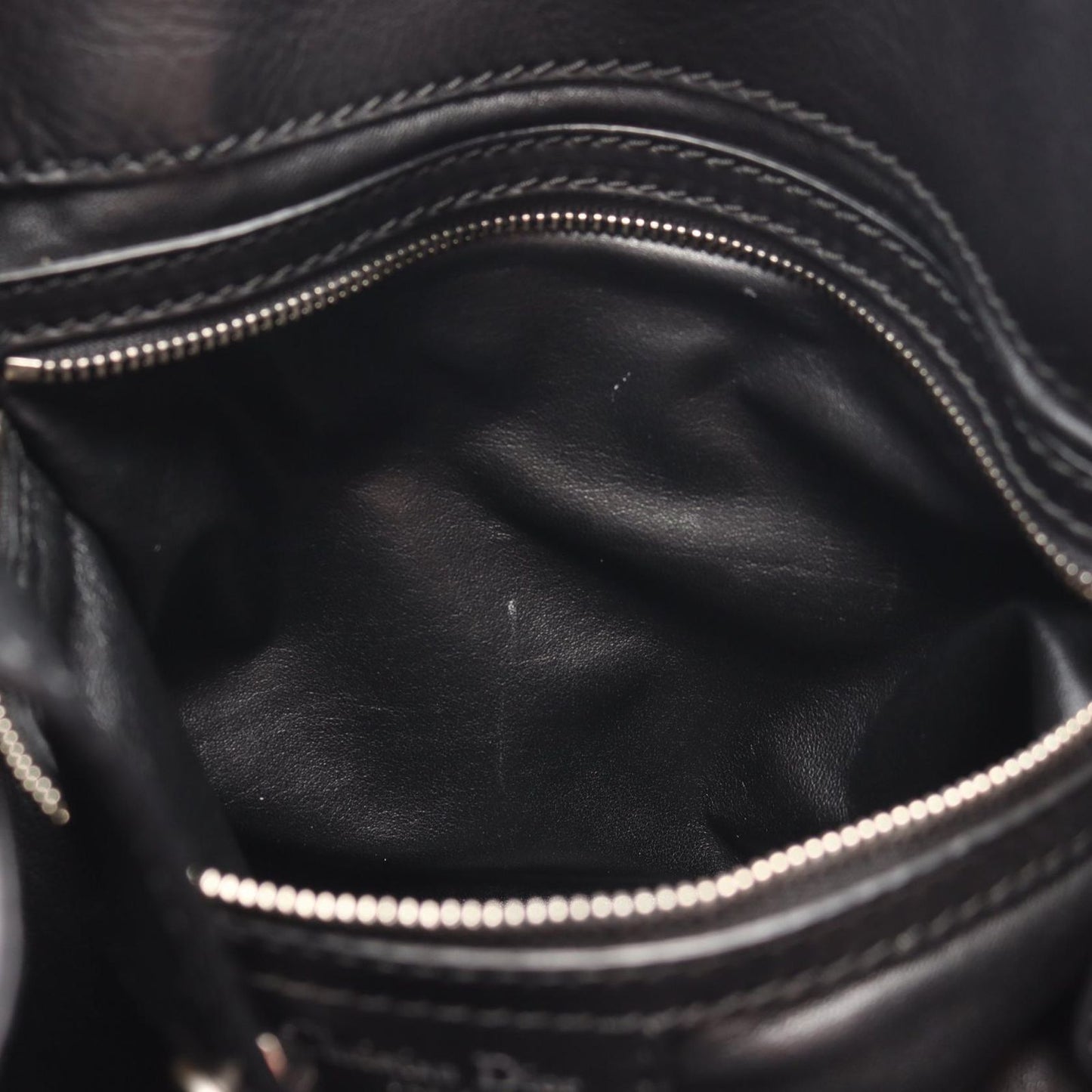 Dior Shoulder Bag Cannage with Lace Pocket Black Leather 2-Way — view 5