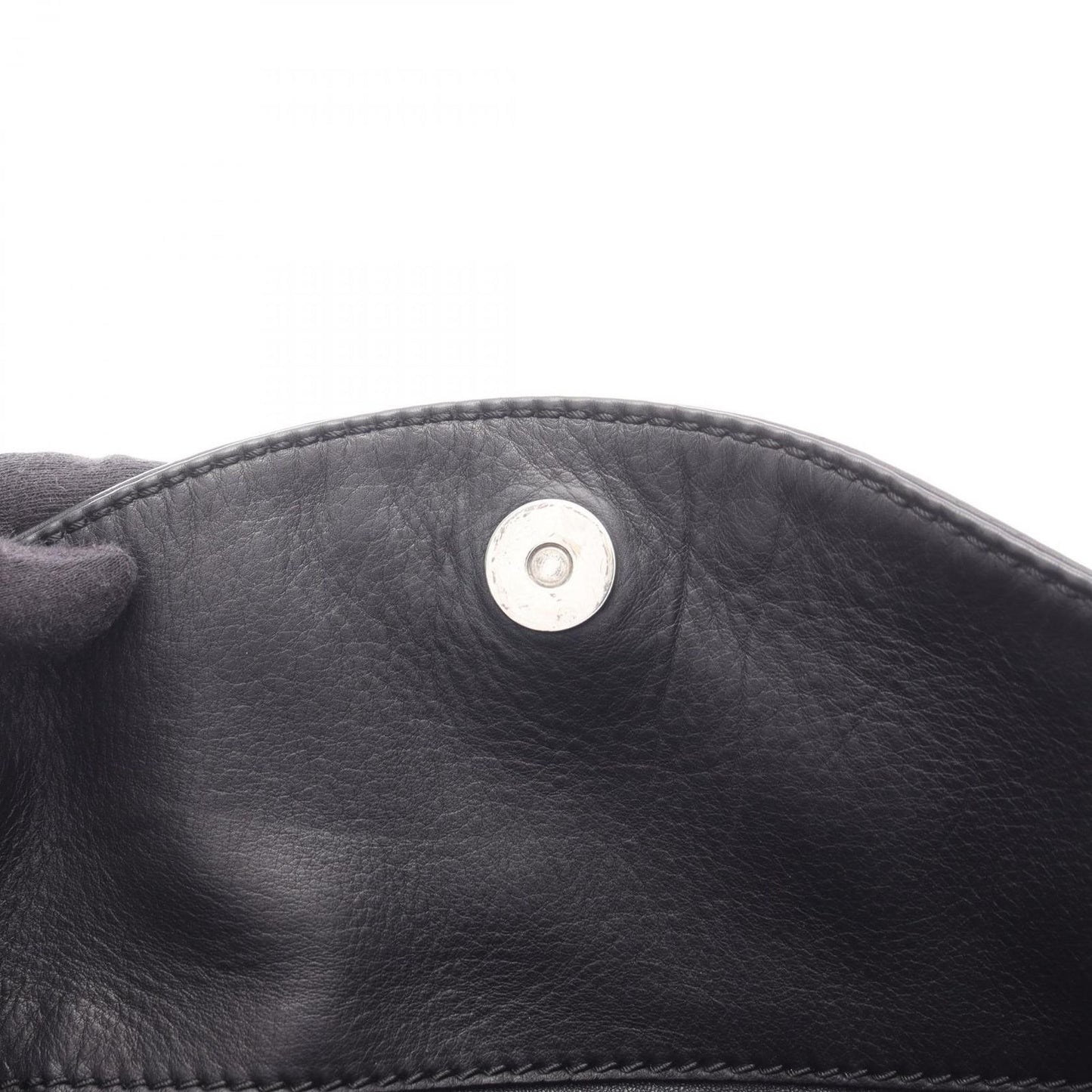 Dior Shoulder Bag Cannage with Lace Pocket Black Leather 2-Way — view 6