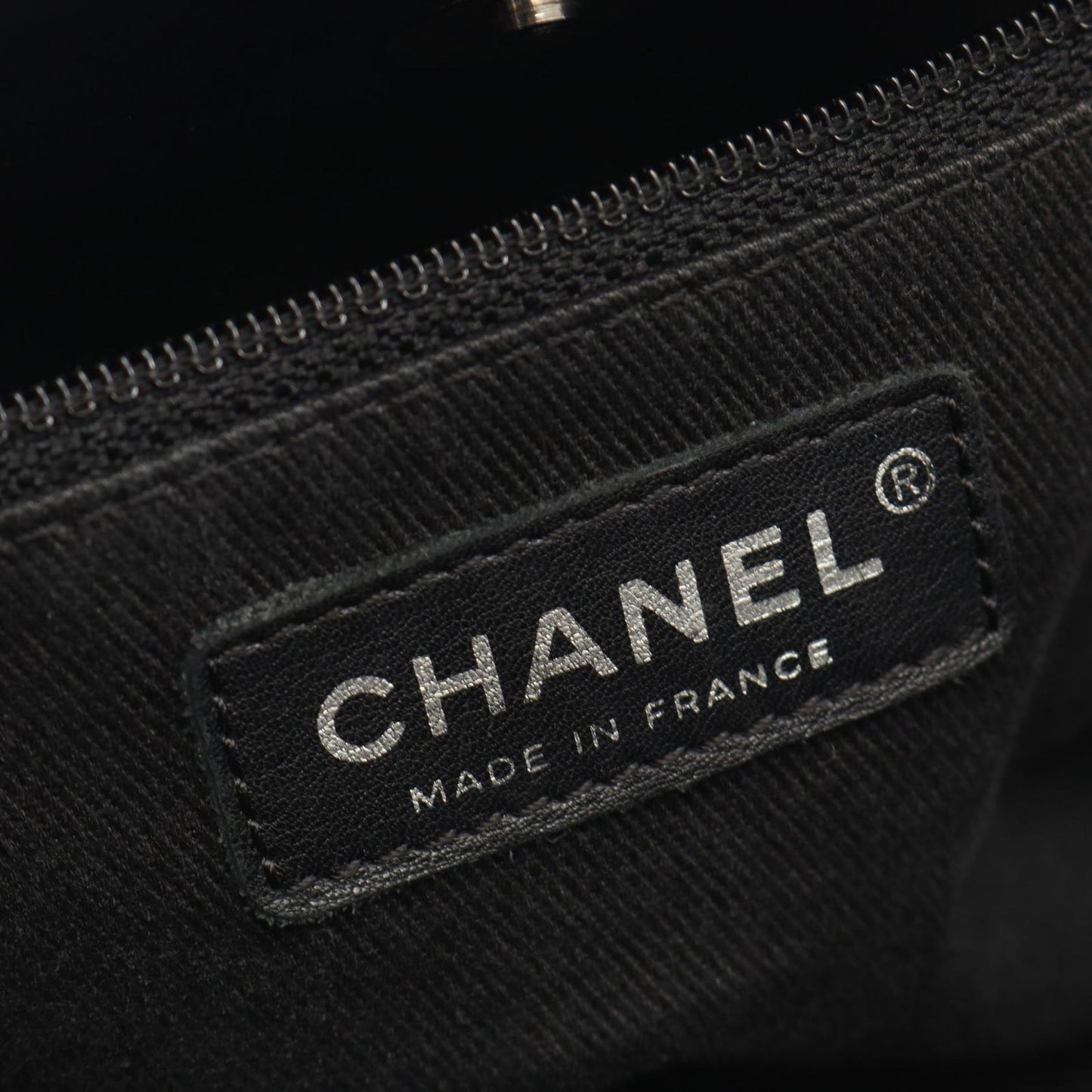 Chanel Shoulder Bag Stitch Black Canvas Leather Chain — view 4