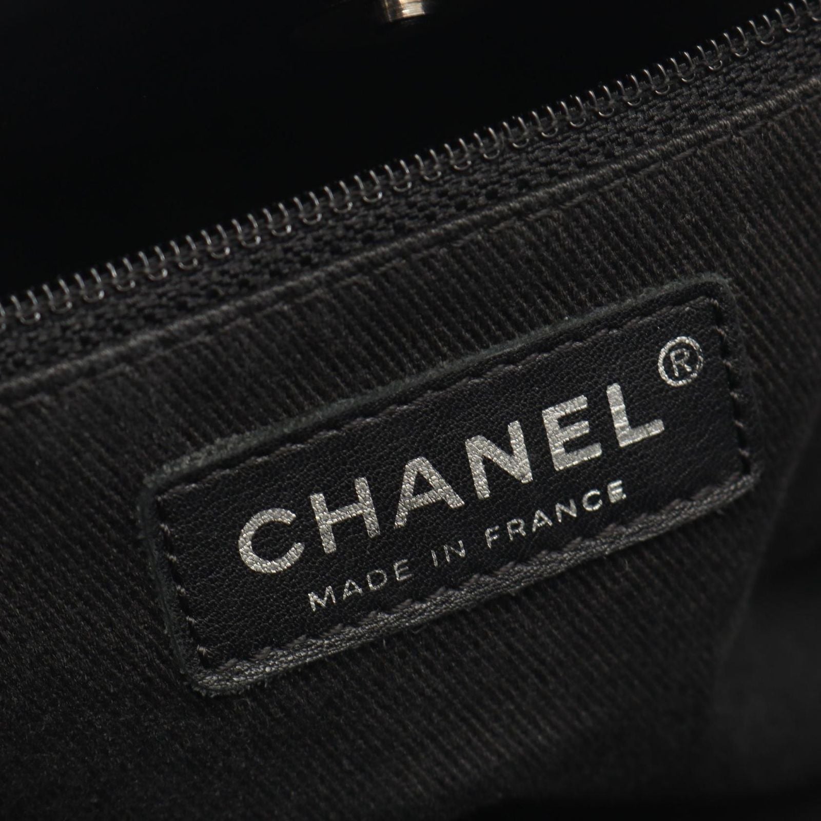 Chanel Shoulder Bag Stitch Black Canvas Leather Chain — view 4
