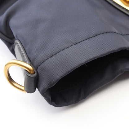 Prada Tote Tessuto Soft Calf 2-Way Navy Nylon Leather — view 7