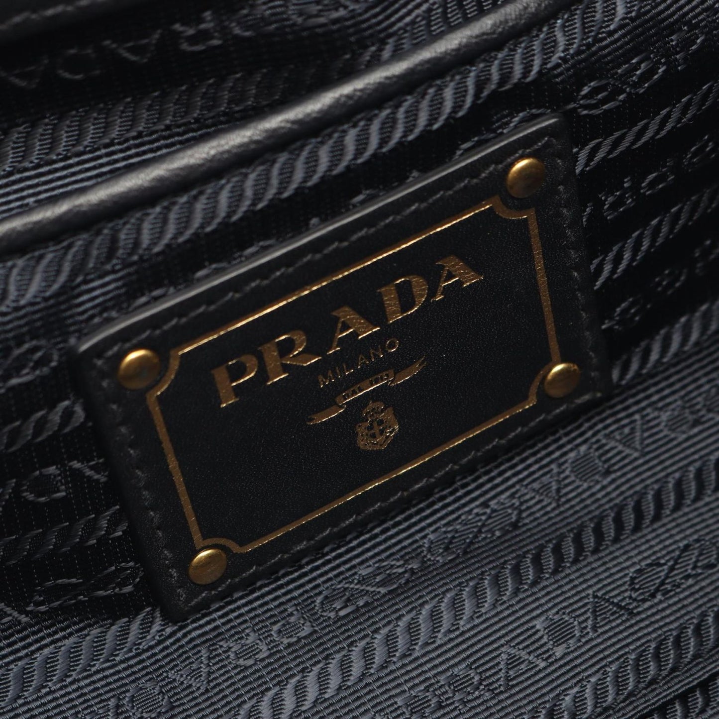 Prada Tote Tessuto Soft Calf 2-Way Navy Nylon Leather — view 4