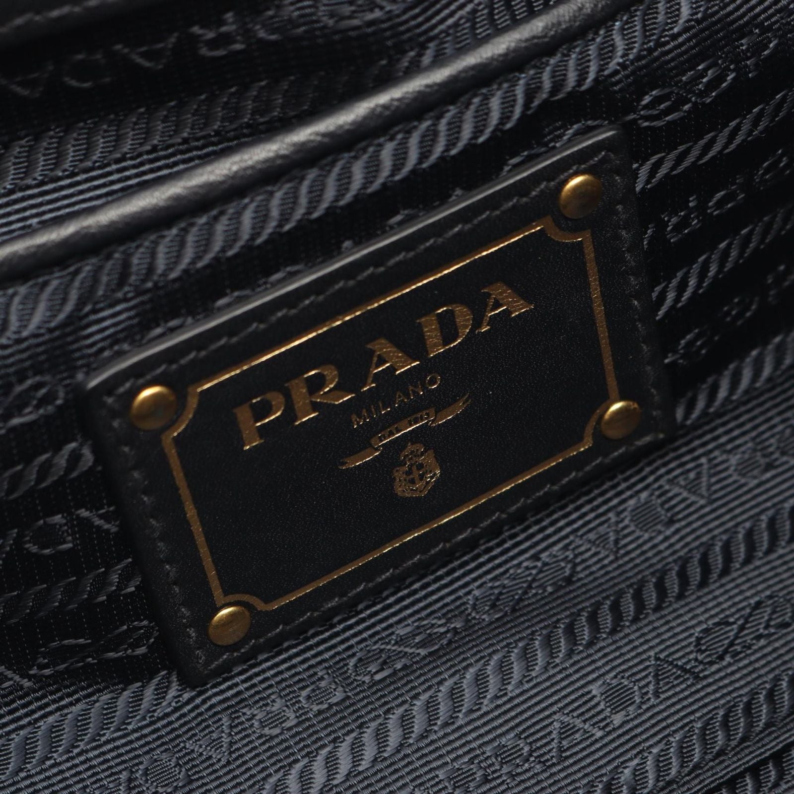 Prada Tote Tessuto Soft Calf 2-Way Navy Nylon Leather — view 4