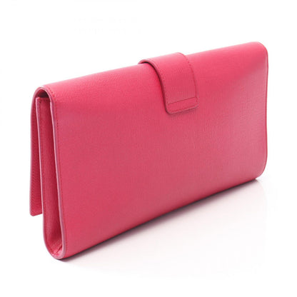 Saint Laurent Yves Clutch YSL Logo Pink Leather — view 2