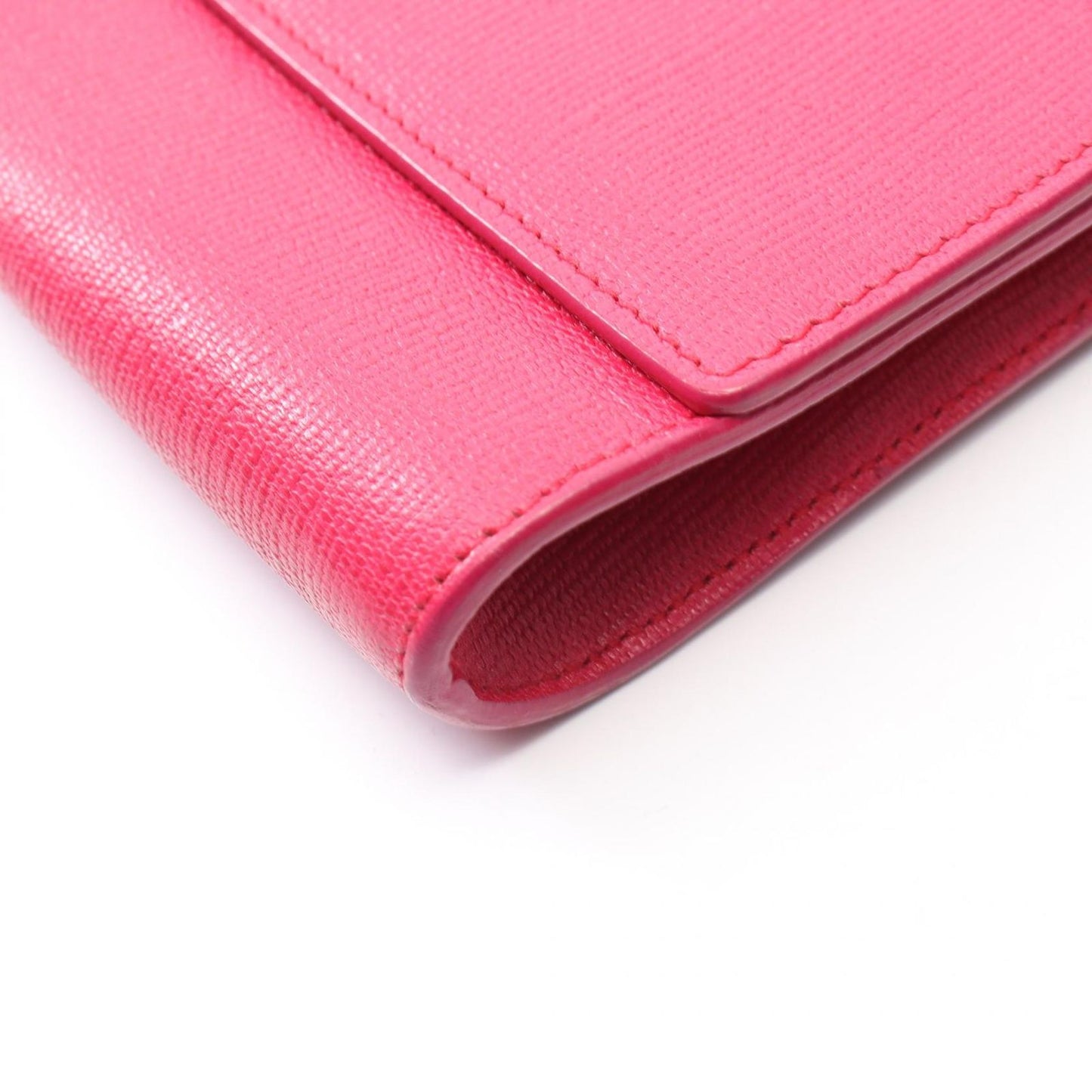 Saint Laurent Yves Clutch YSL Logo Pink Leather — view 7