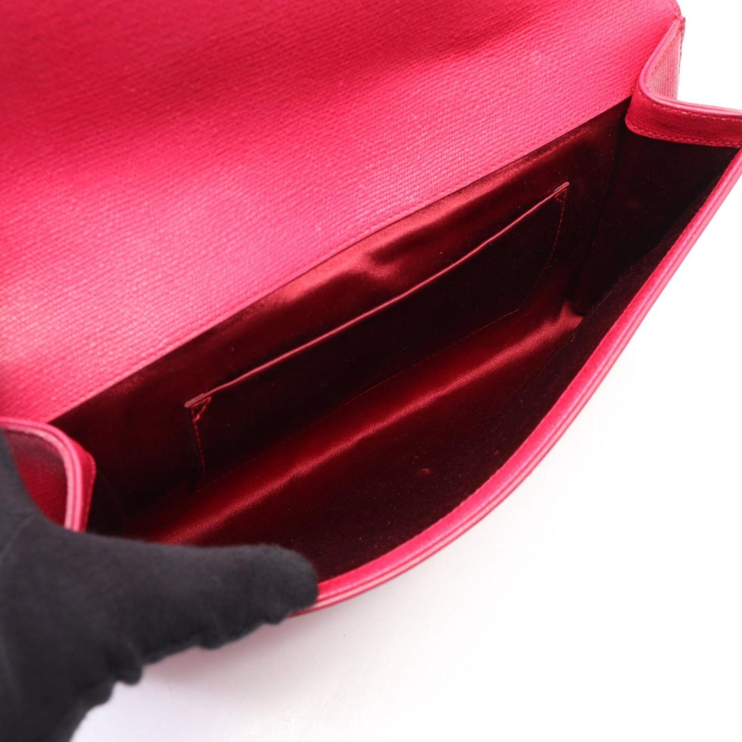 Saint Laurent Yves Clutch YSL Logo Pink Leather — view 3