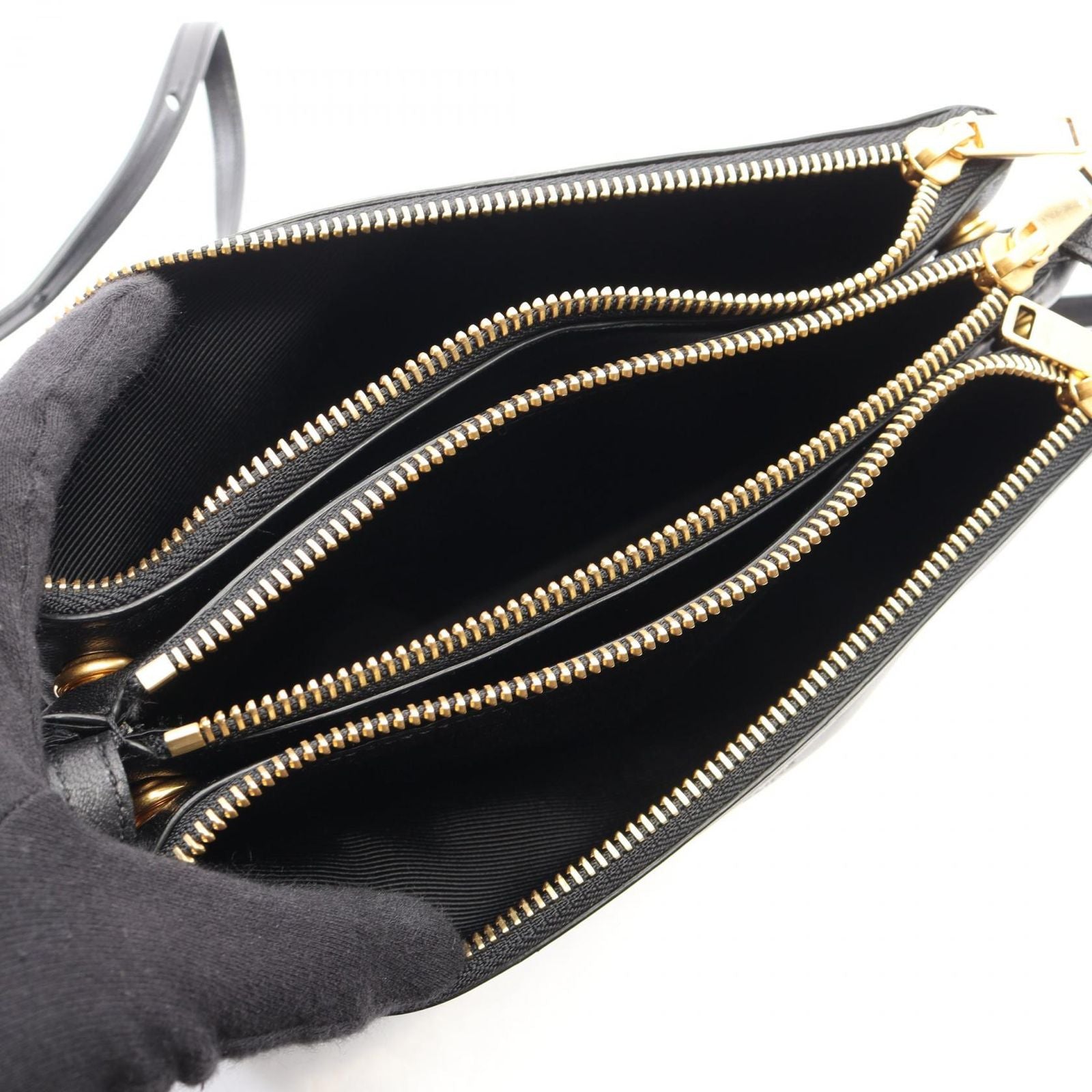 Celine Shoulder Bag Trio Small Black Leather — view 3