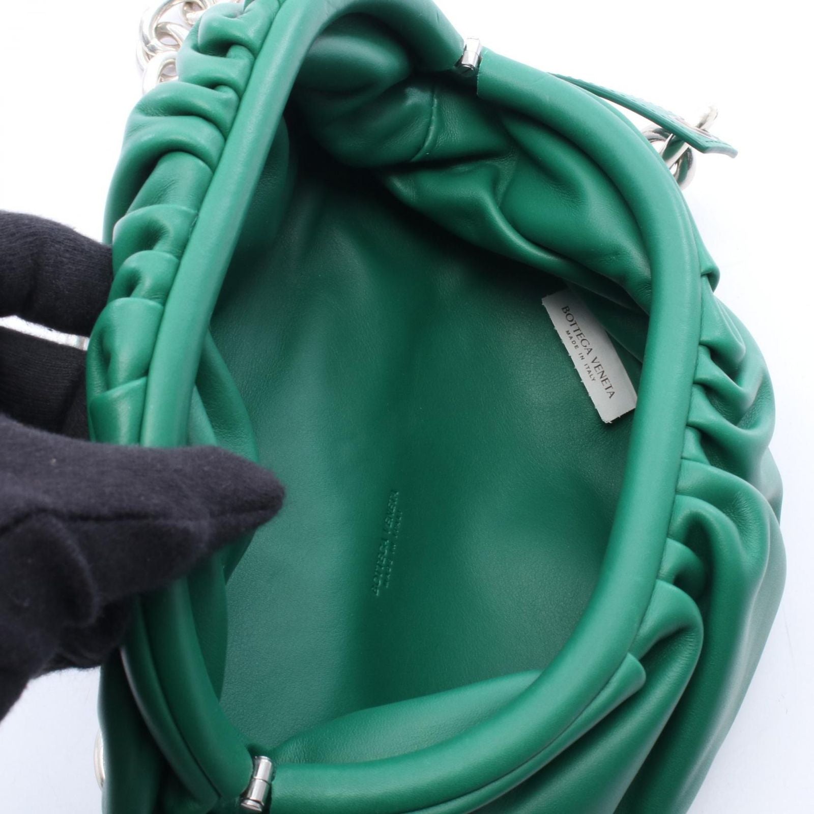Bottega Veneta Waist Bag the Chain Pouch Mini the Green Leather — view 3