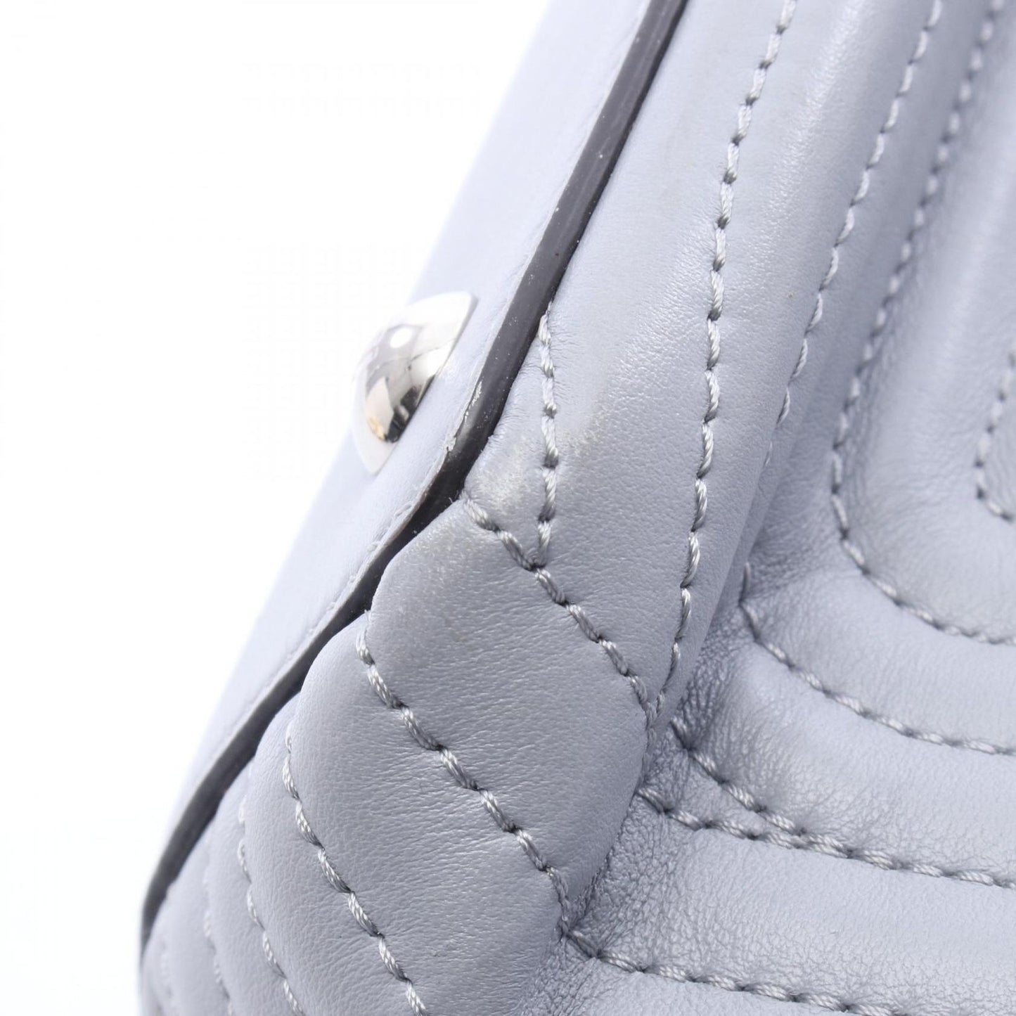 Fendi Shoulder Bag Dot Com Click Gray Leather — view 7