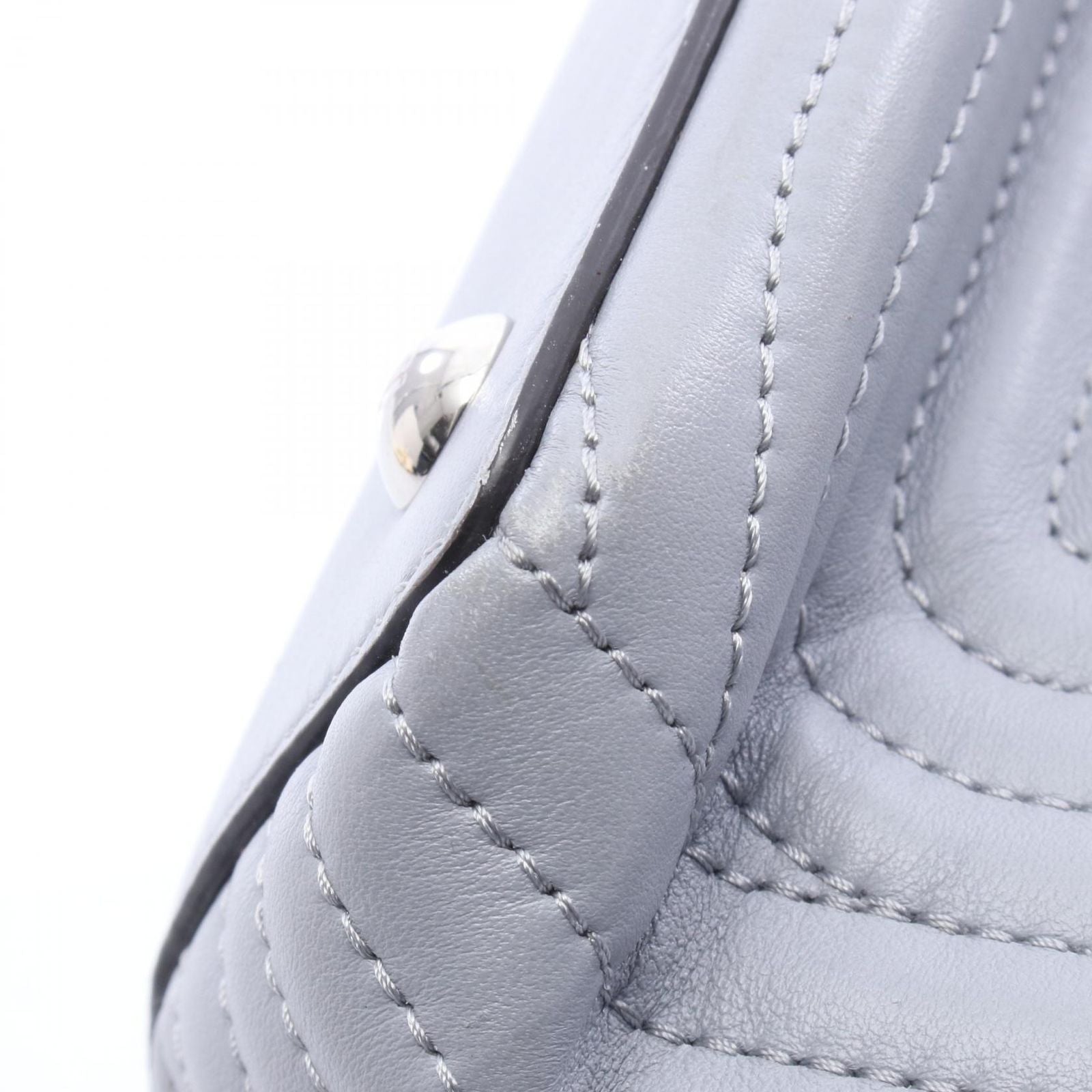 Fendi Shoulder Bag Dot Com Click Gray Leather — view 7