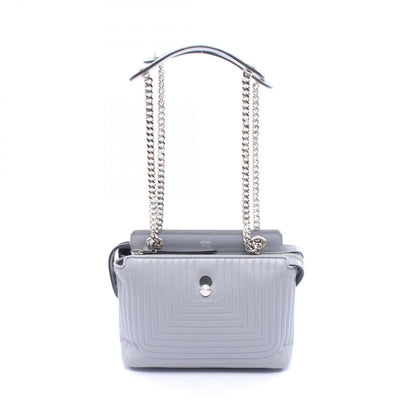 Fendi Shoulder Bag Dot Com Click Gray Leather