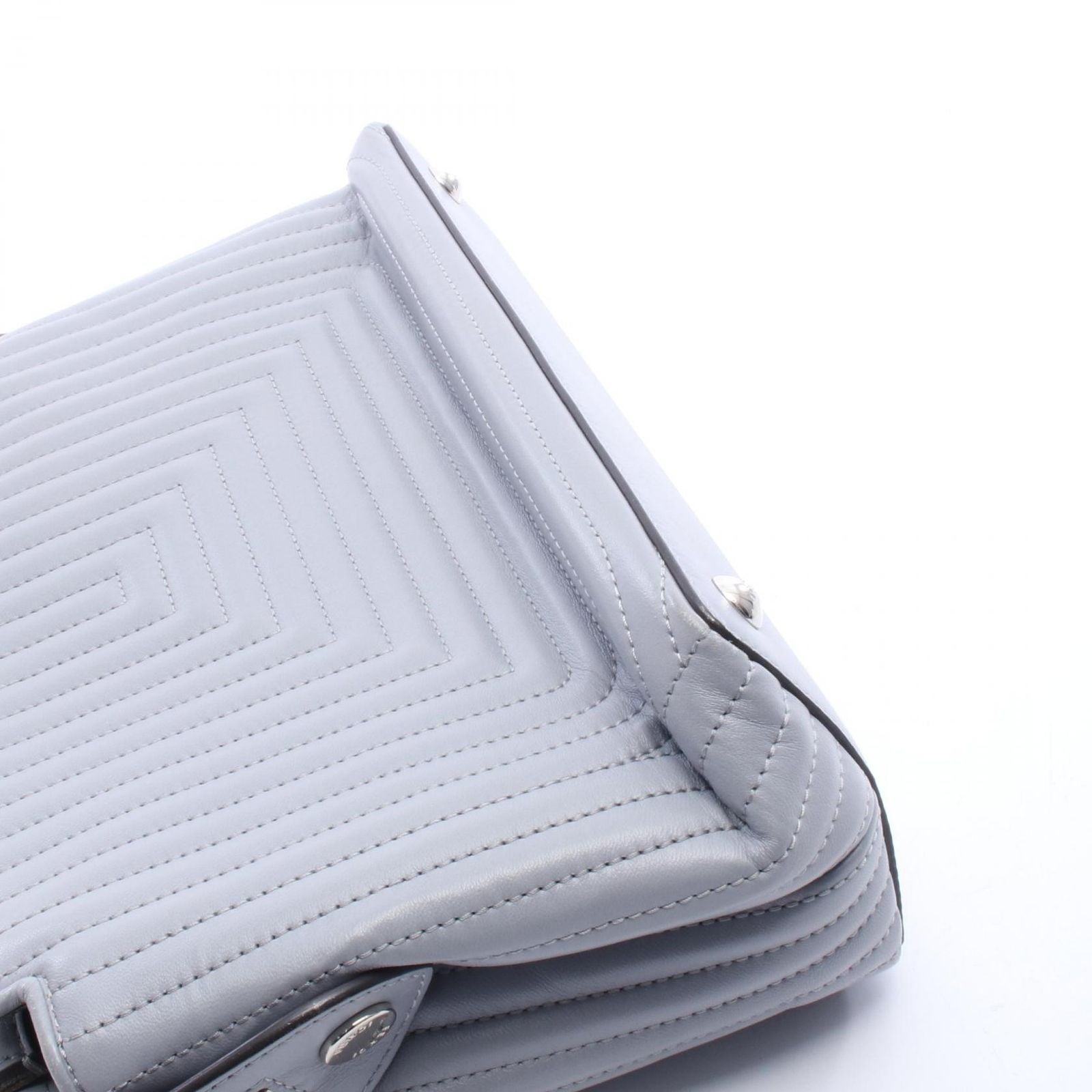 Fendi Shoulder Bag Dot Com Click Gray Leather — view 6