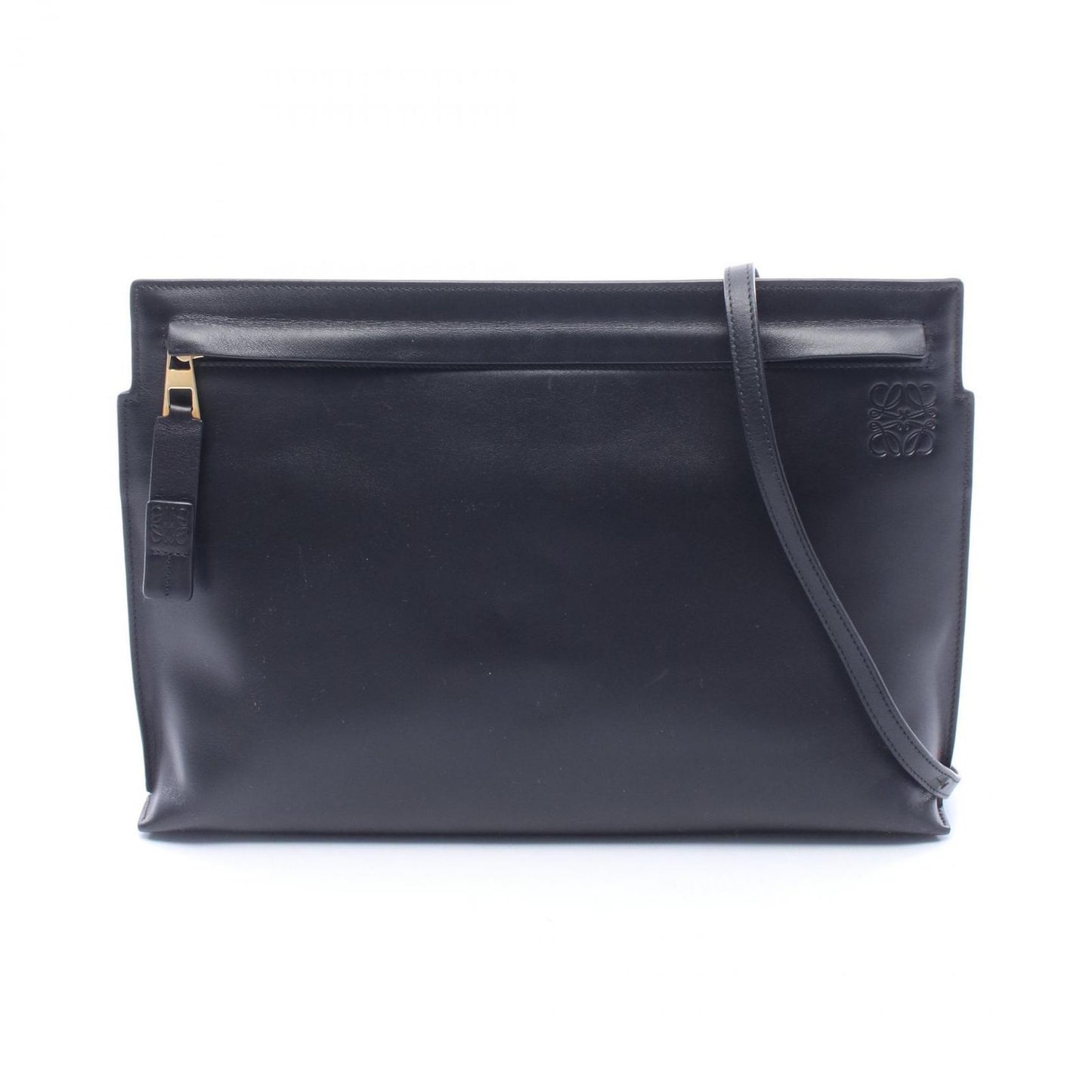 Loewe Shoulder Bag Pouch Black Leather