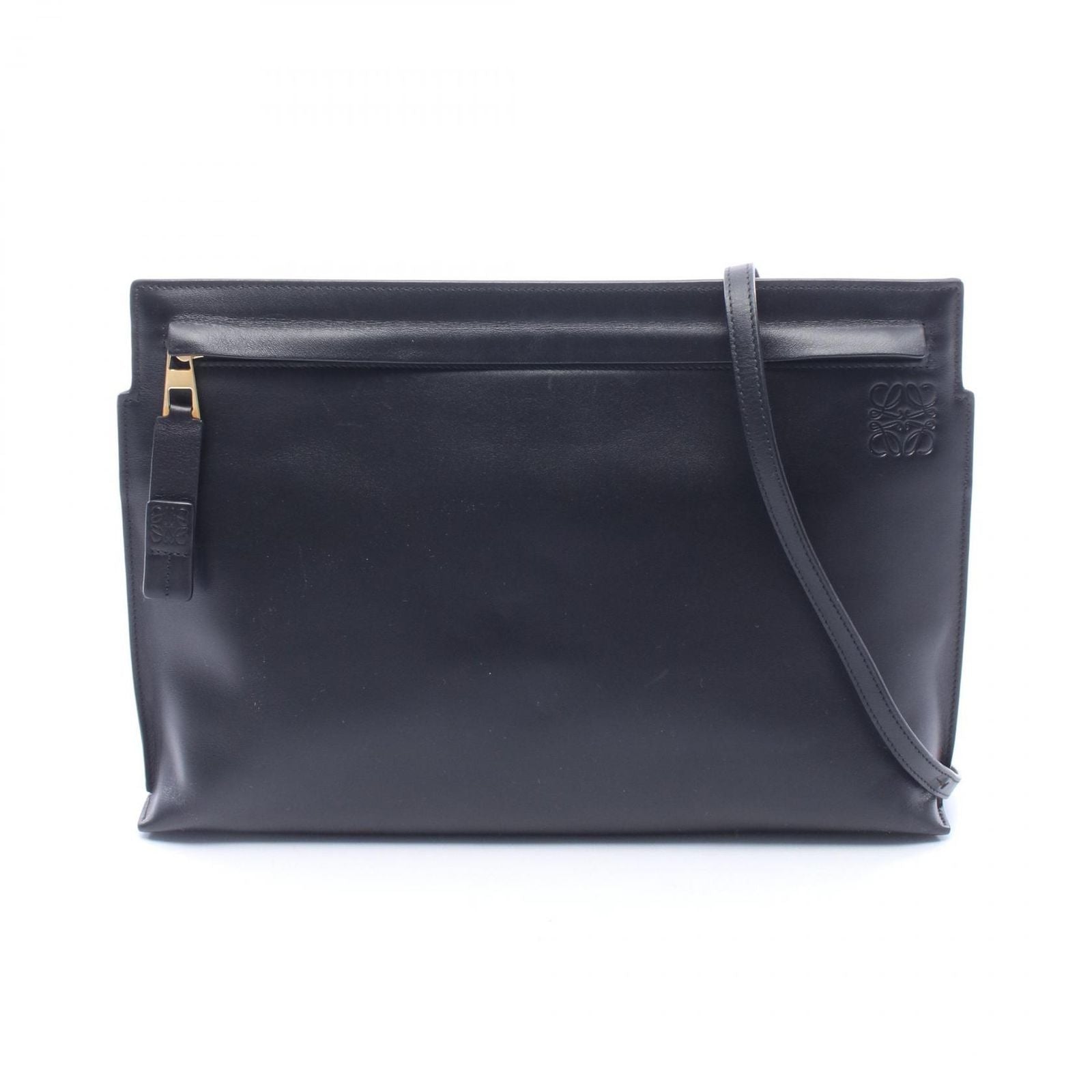 Loewe Shoulder Bag Pouch Black Leather