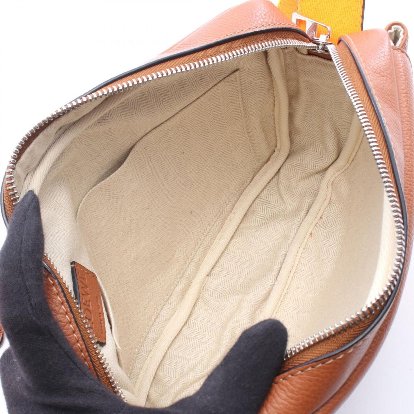 Loewe Shoulder Bag Military XS Brown Orange Leather — view 3
