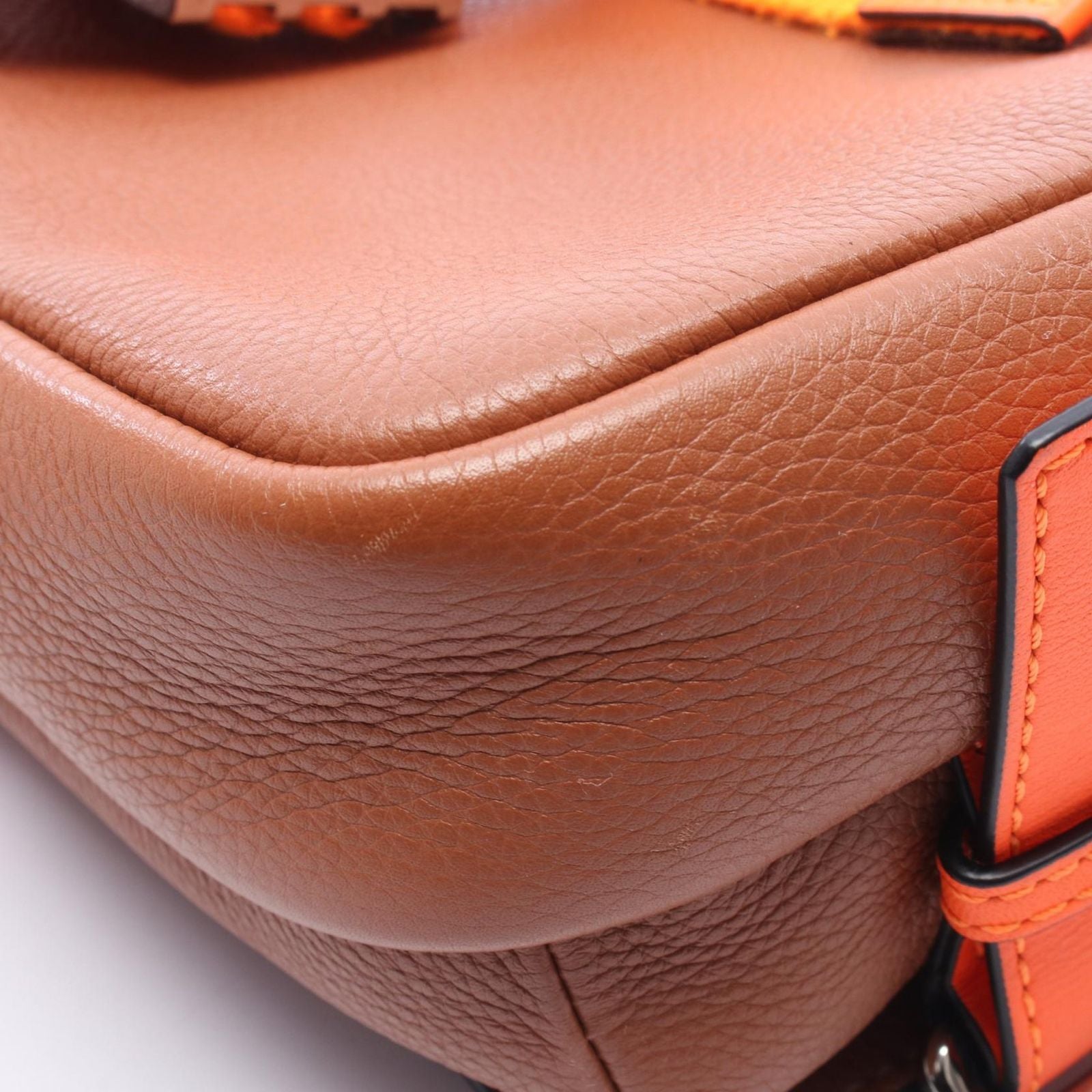 Loewe Shoulder Bag Military XS Brown Orange Leather — view 6