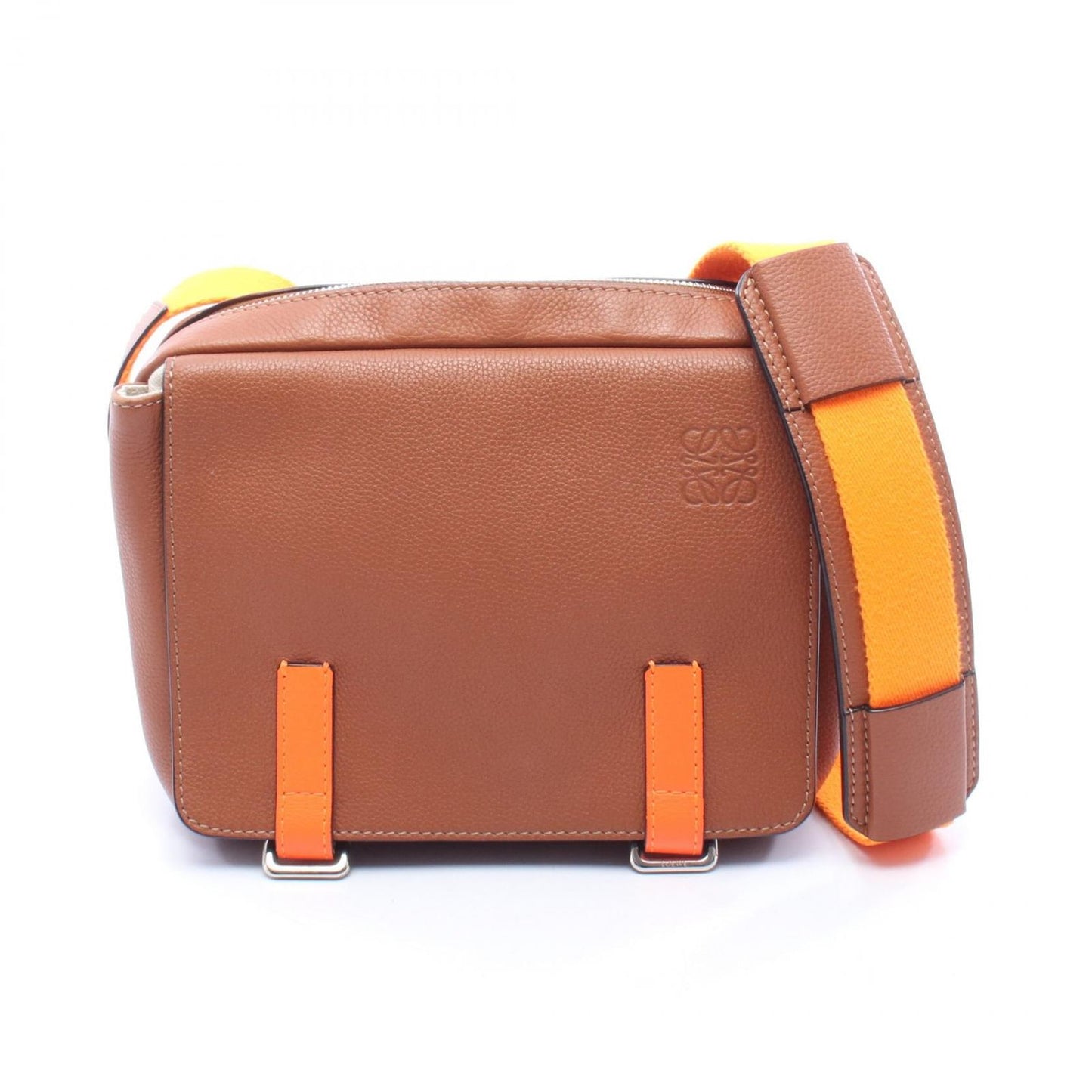 Loewe Shoulder Bag Military XS Brown Orange Leather