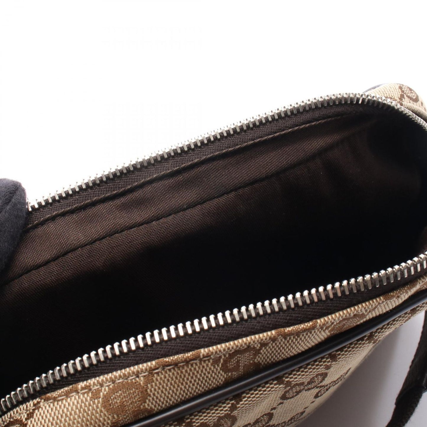 Gucci Waist Bag GG Canvas Beige Dark Brown — view 5