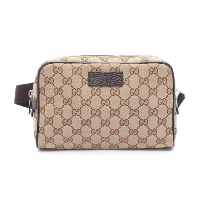 Gucci Waist Bag GG Canvas Beige Dark Brown