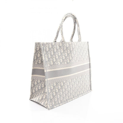 Dior Tote Book Large Oblique Embroidery White Gray Canvas — view 2