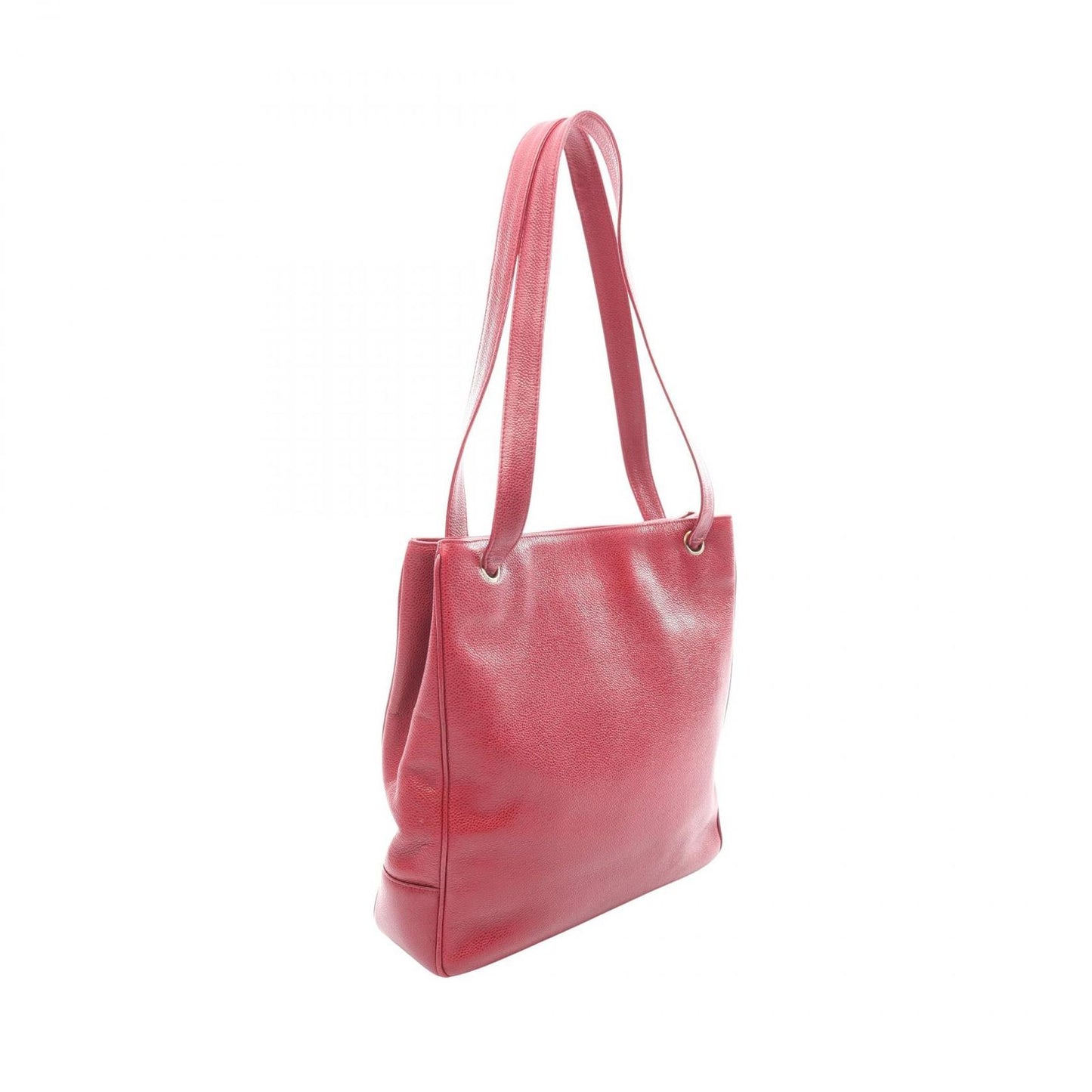 Chanel Tote CC Logo Red Caviar Leather CC Shoulder — view 2
