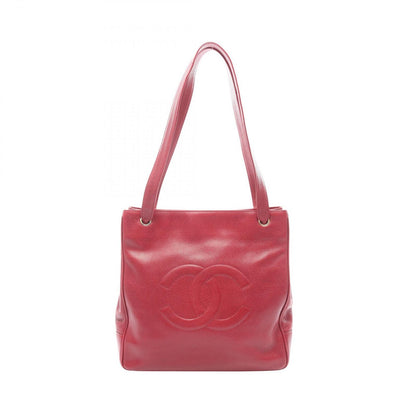 Chanel Tote CC Logo Red Caviar Leather CC Shoulder