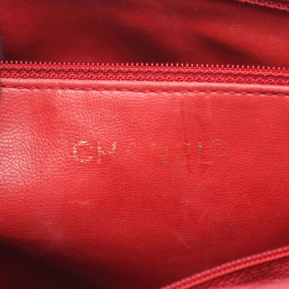Chanel Tote CC Logo Red Caviar Leather CC Shoulder — view 4
