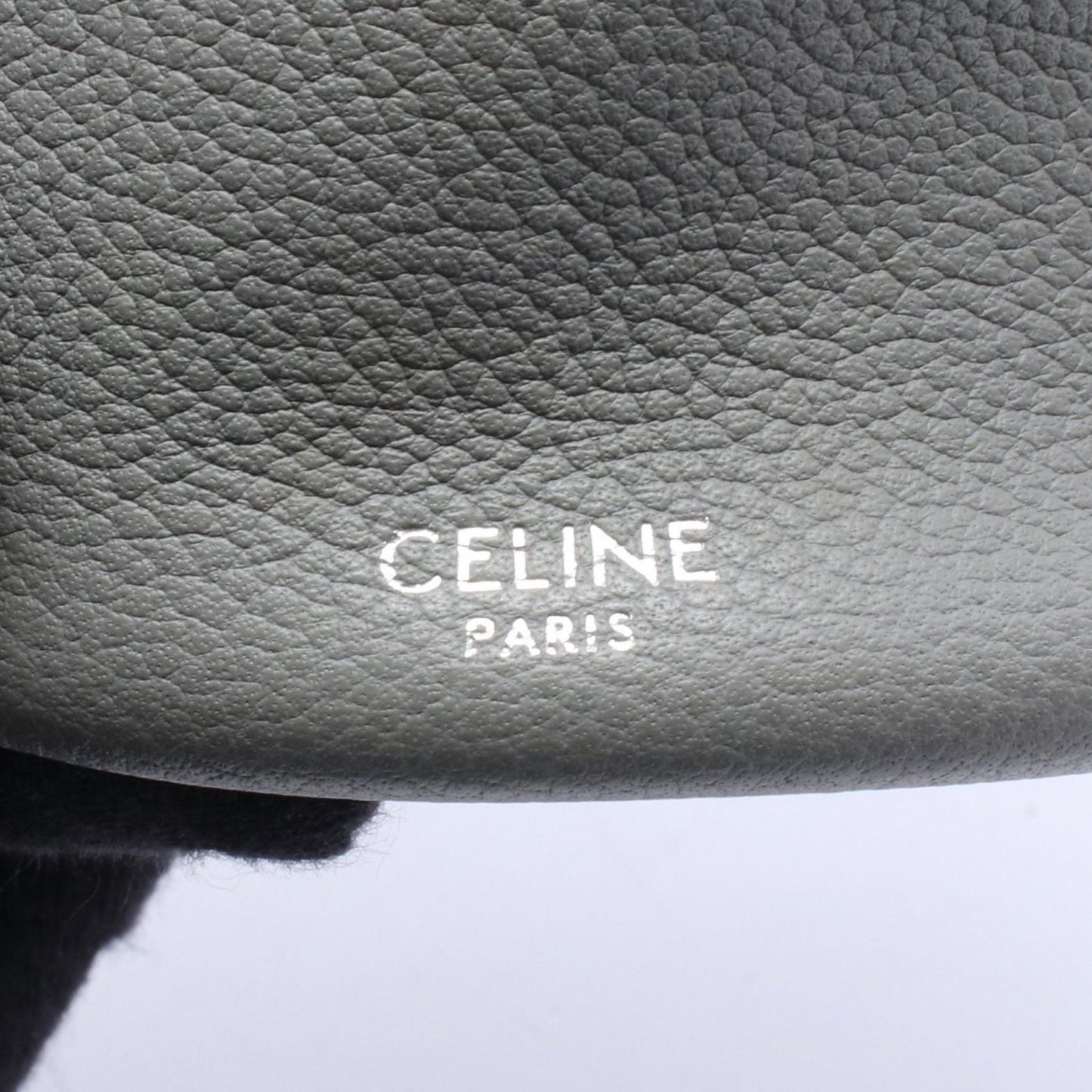 Celine Handbag Big Bag Bucket Nano Gray Leather Big Hand — view 4