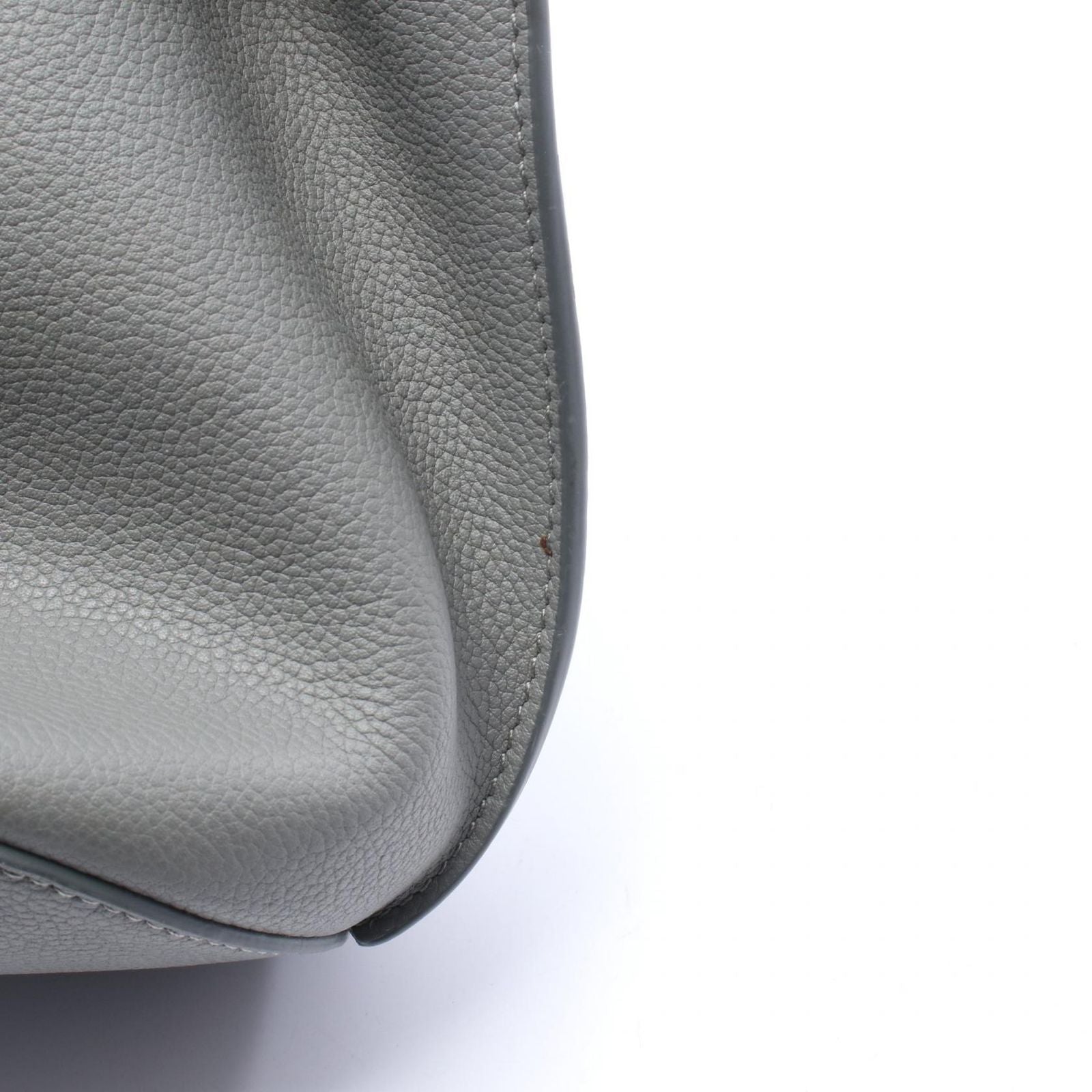 Celine Handbag Big Bag Bucket Nano Gray Leather Big Hand — view 8