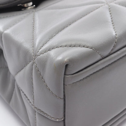 Prada Shoulder Bag Nappa Stitched Spectrum Gray Leather Chain — view 5