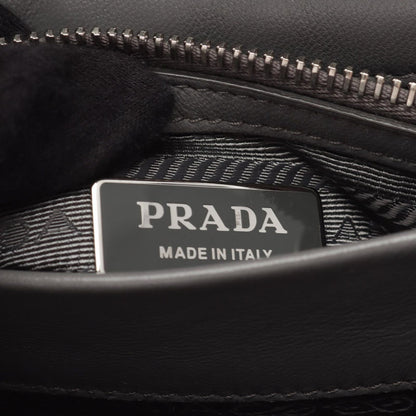 Prada Shoulder Bag Nappa Stitched Spectrum Gray Leather Chain — view 4