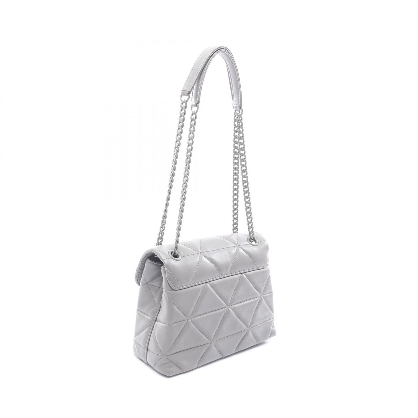 Prada Shoulder Bag Nappa Stitched Spectrum Gray Leather Chain — view 2
