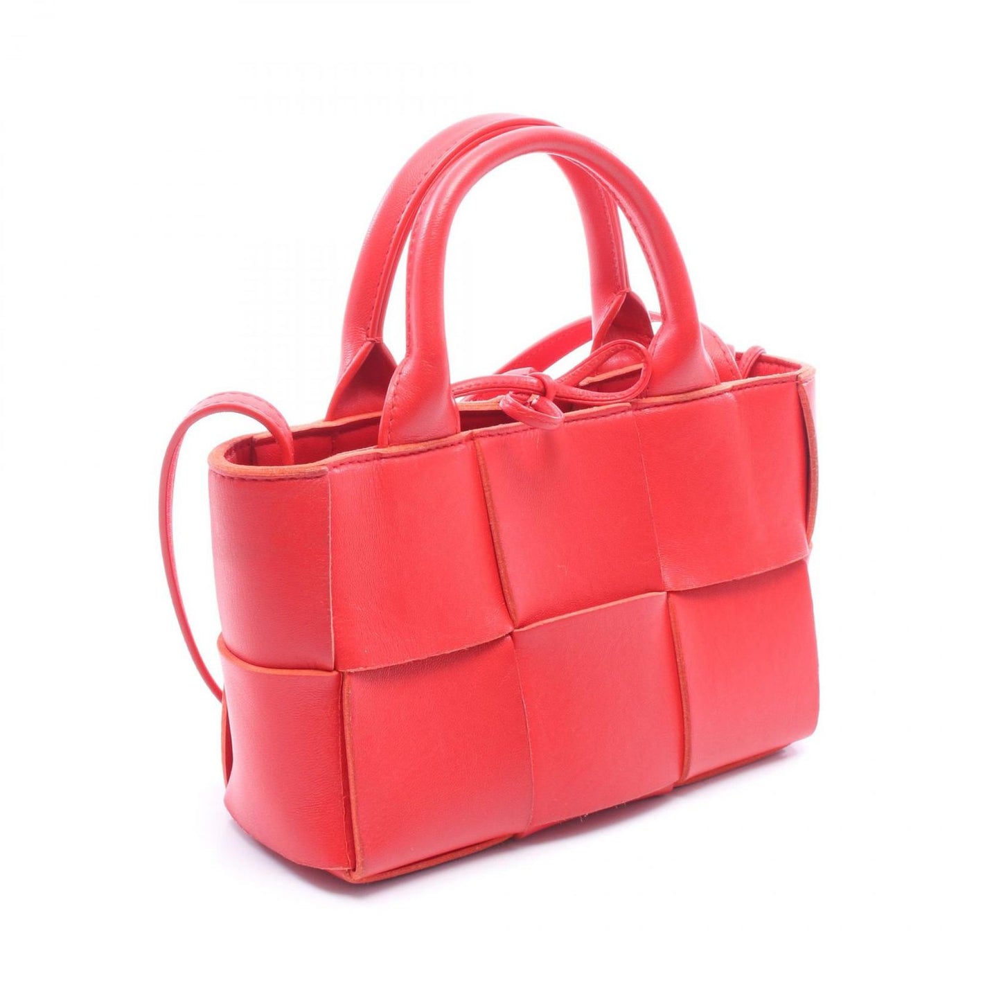 Bottega Veneta Tote Candy Arco 2-Way Red Leather Intrecciato Mini — view 2