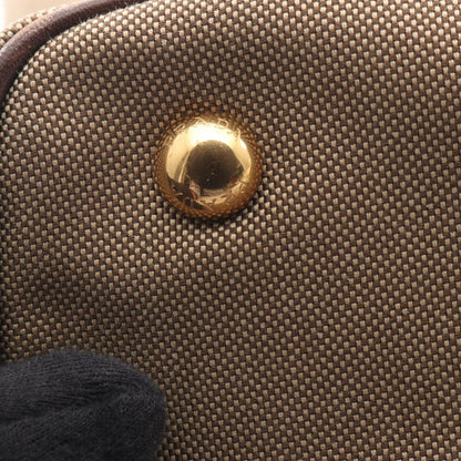 Prada Tote Logo Jacquard 2-Way Beige Brown Canvas Leather — view 6