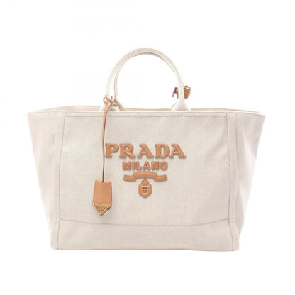 Prada Tote Jardinier Linen Blend Natural Canvas