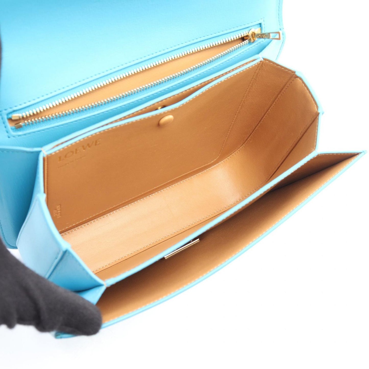 Loewe Shoulder Bag Goya Turquoise Leather — view 3