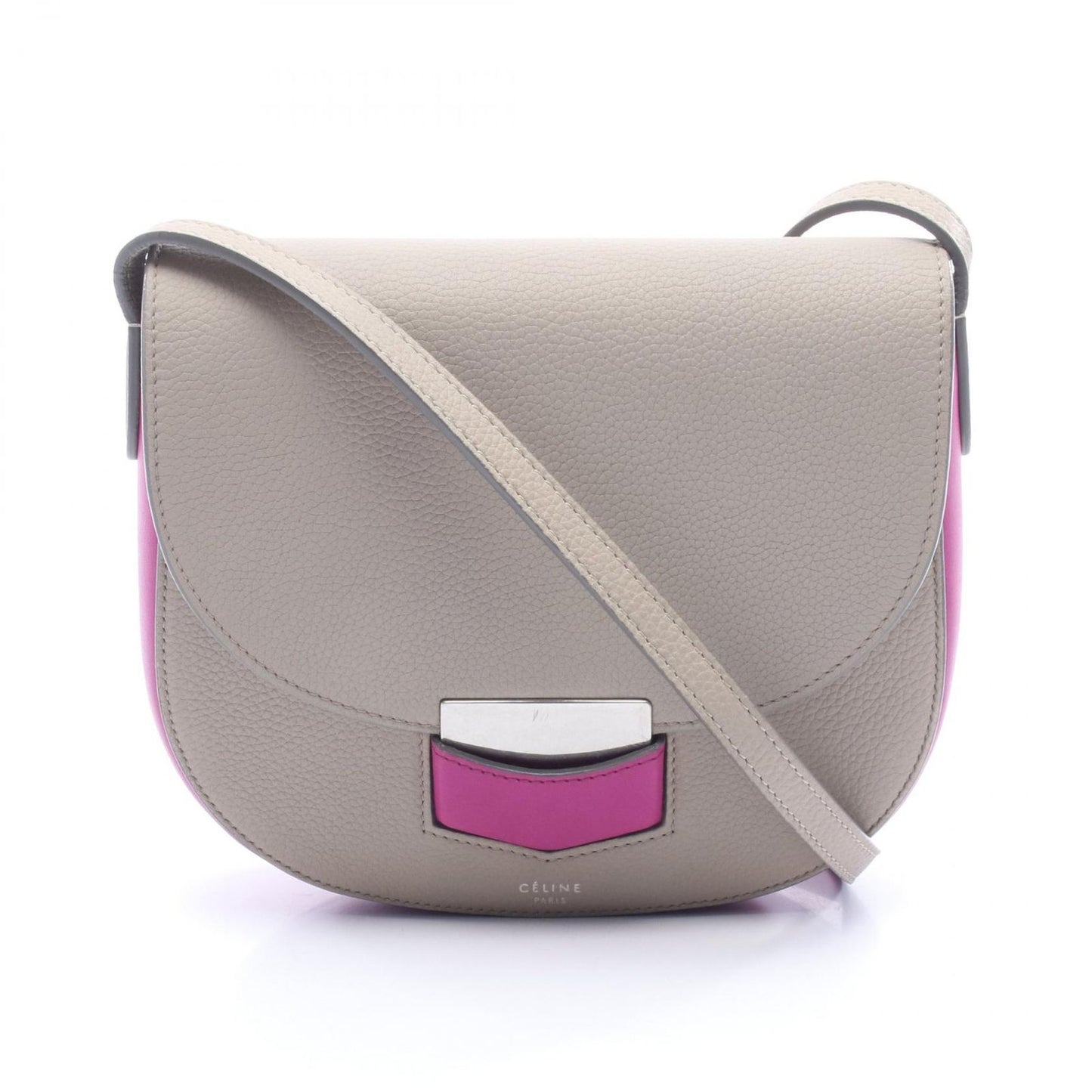Celine Shoulder Bag Trotter Small Bicolor Gray Purple Leather