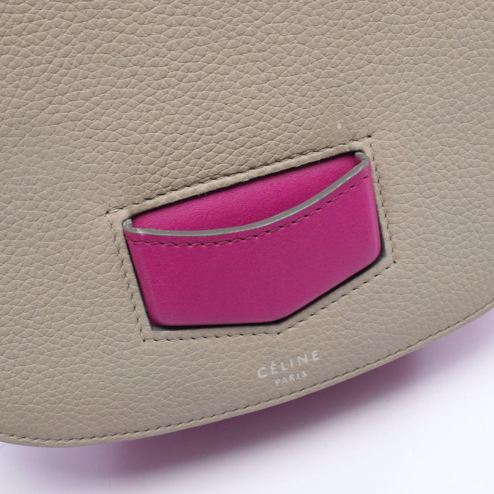 Celine Shoulder Bag Trotter Small Bicolor Gray Purple Leather — view 7