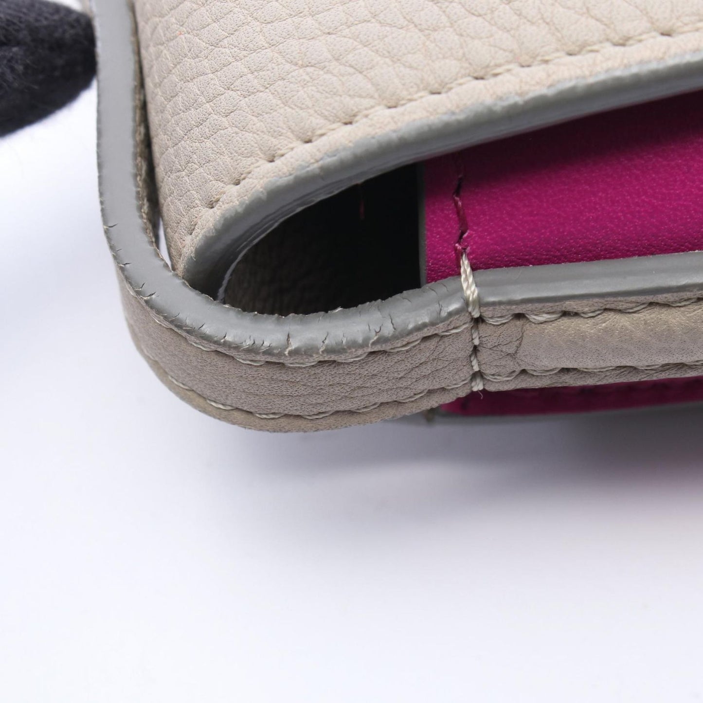 Celine Shoulder Bag Trotter Small Bicolor Gray Purple Leather — view 9