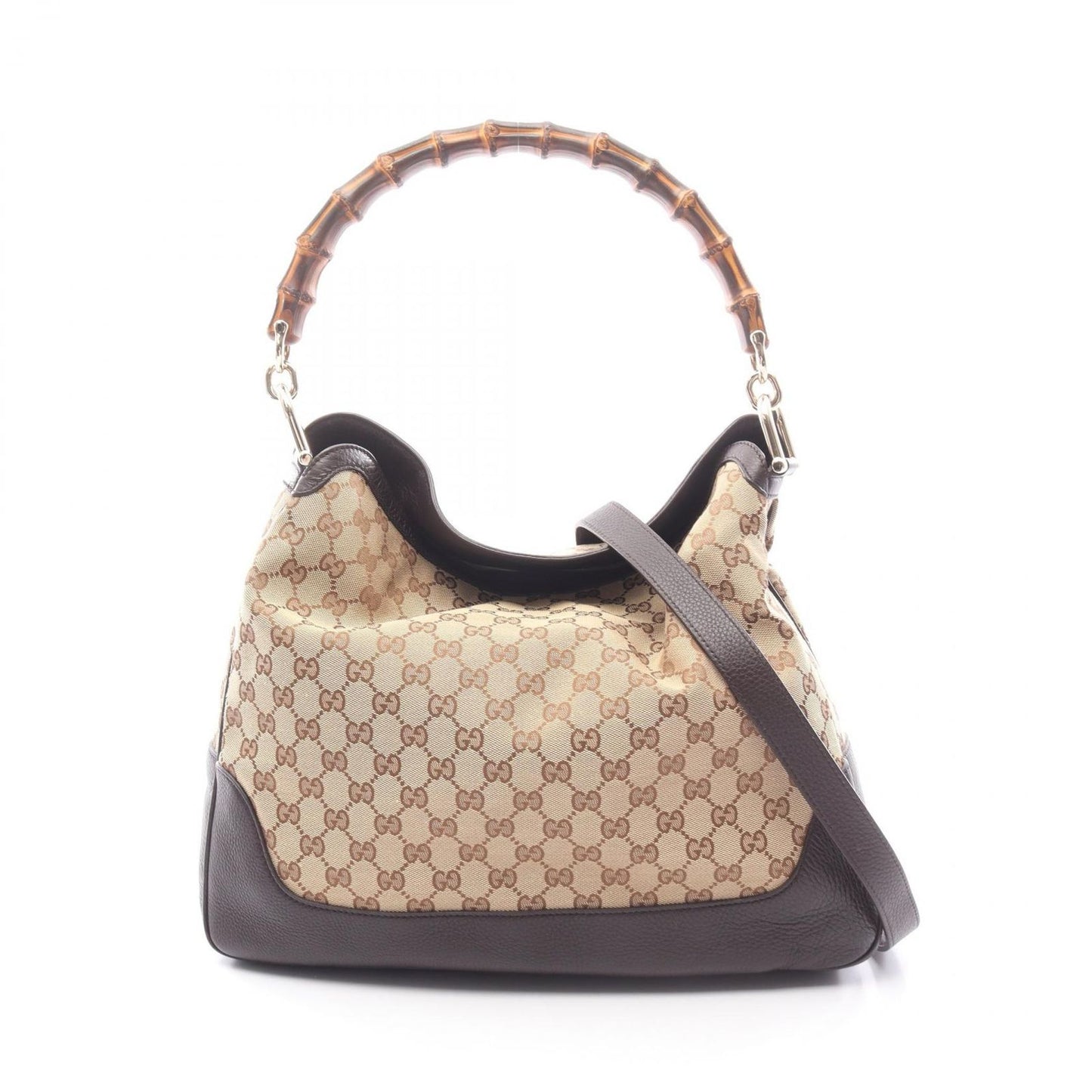Gucci Shoulder Bag Diana Bamb GG Canvas 2-Way Brown Beige