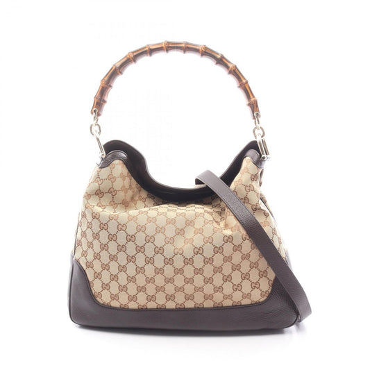 Gucci Shoulder Bag Diana Bamb GG Canvas 2-Way Brown Beige