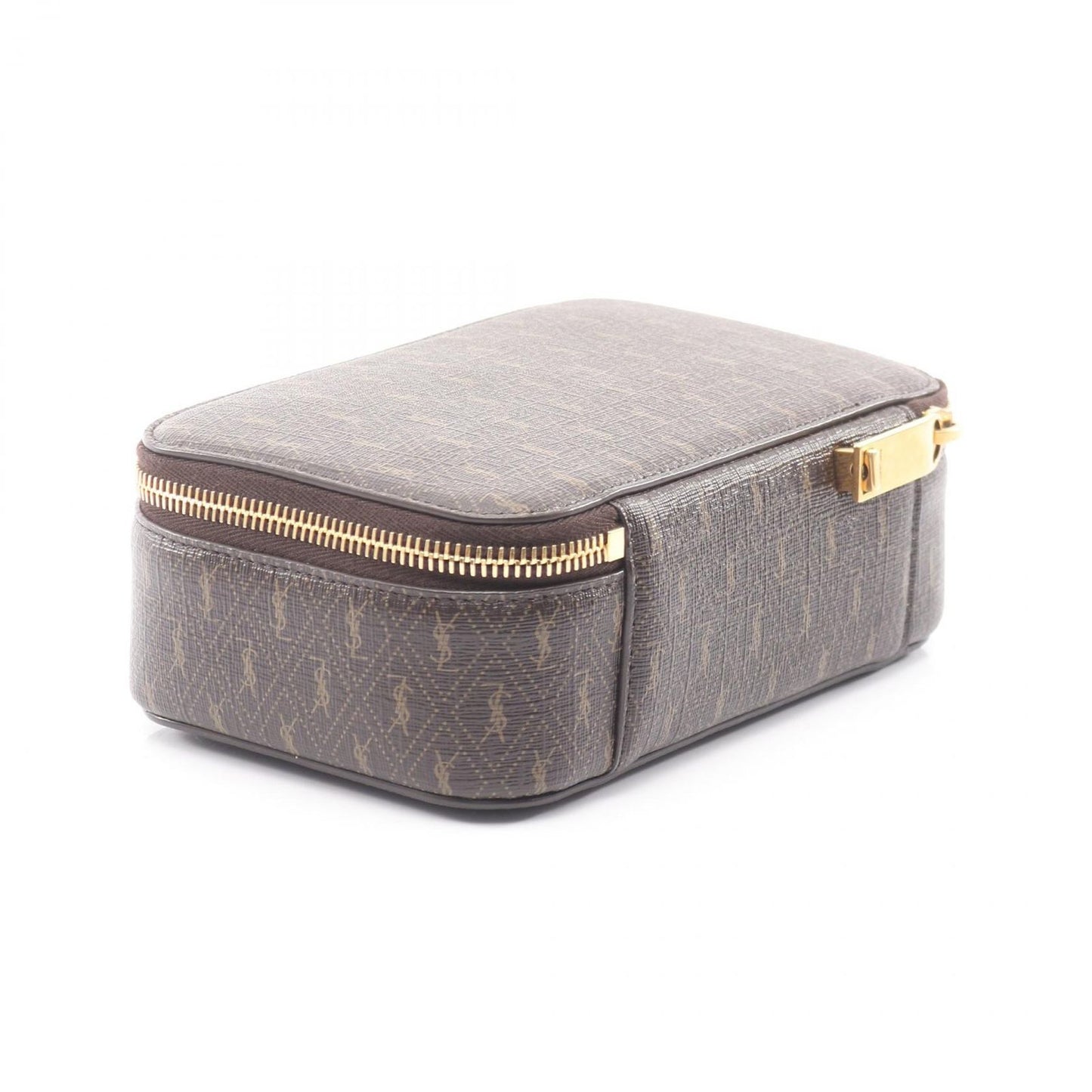 Saint Laurent Paris Monogram Box Dark Brown Leather Small Shoulder Bag — view 2