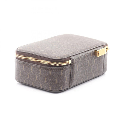 Saint Laurent Paris Monogram Box Dark Brown Leather Small Shoulder Bag — view 2